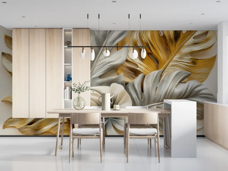 Papier Peint Abstrait Contemporain Beige Crème – Main