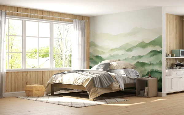 Papier Peint Abstrait Scandinave Bleu Turquoise – Gallery