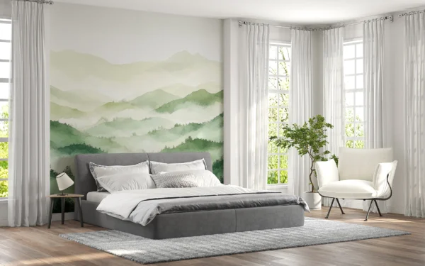 Papier Peint Abstrait Scandinave Bleu Turquoise – Gallery