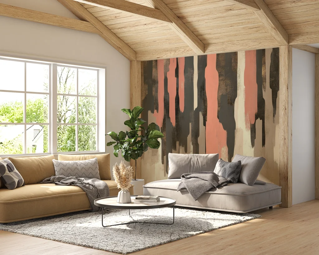 Papier Peint Abstrait Scandinave Naturel Apaisant - Main - AURAMUR Papier Peint Abstrait Scandinave Naturel Apaisant – Main