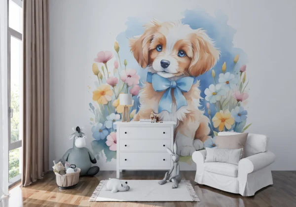Papier Peint Art Déco Floral Bleu Marine Élégant – Gallery