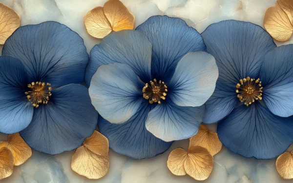 Papier Peint Art Déco Géométrique Bleu Marine Or – Wallpaper
