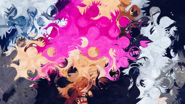 Papier peint artistique explosion de plumes colorées moderne abstrait – Wallpaper