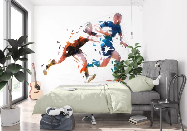 Papier Peint Basketteurs Géométriques Style Low Poly Moderne – Gallery