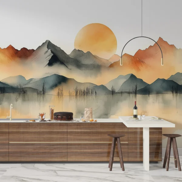 Papier Peint Botanique Moderne Vert Olive Tropical – Gallery