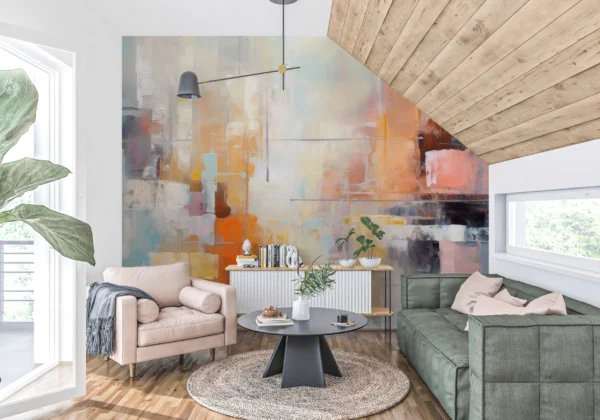 Papier Peint Botanique Moderniste Apaisant Vert – Gallery