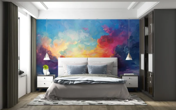 Coucher de soleil vibrant dans nuages colorés style impressionniste – Gallery