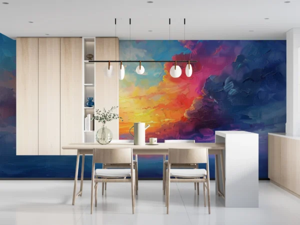 Coucher de soleil vibrant dans nuages colorés style impressionniste – Gallery
