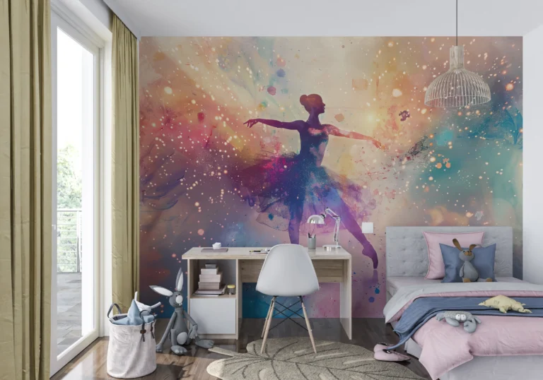 Danseuse Étoilée dans Galaxie Multicolore Aquarelle Artistique – Main