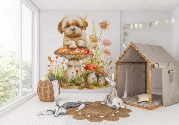 Papier Peint Feuillage Épuré Beige et Blanc Cassé – Gallery