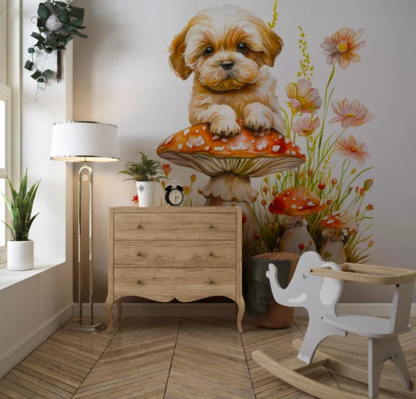 Papier Peint Feuillage Épuré Beige et Blanc Cassé – Gallery