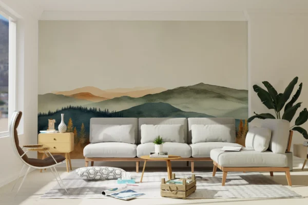 Papier Peint Feuilles Élégantes Scandinaves Dorées – Gallery