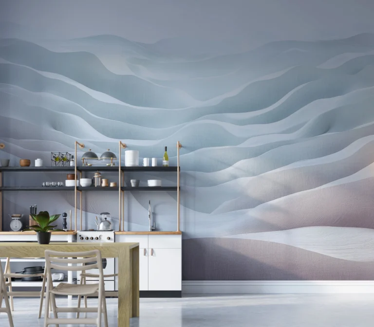 Papier Peint Feuilles Stylisées Beige Naturel – Main