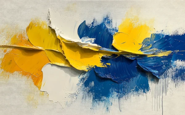 Papier Peint Floral Art Déco Bleu Doré Élégant – Wallpaper