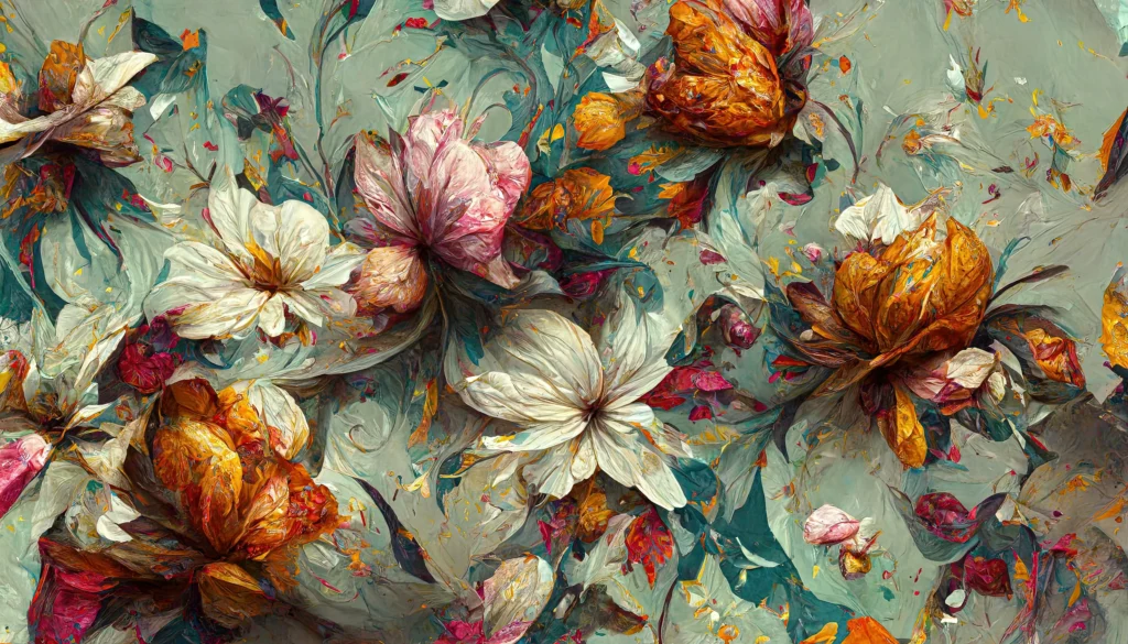 Papier Peint Floral Élégant Beige et Doré – Wallpaper