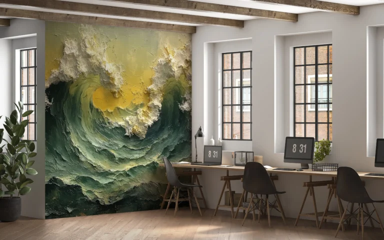 Papier Peint Floral Épuré Beige Clair Scandinave – Main