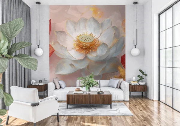 Papier Peint Floral Minimaliste Vert d’Eau – Gallery