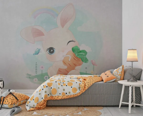 Papier Peint Floral Moderne Épuré Beige Poudré – Gallery
