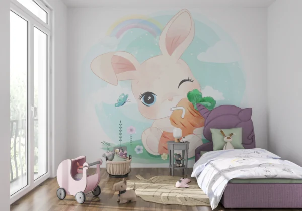 Papier Peint Floral Moderne Épuré Beige Poudré – Gallery