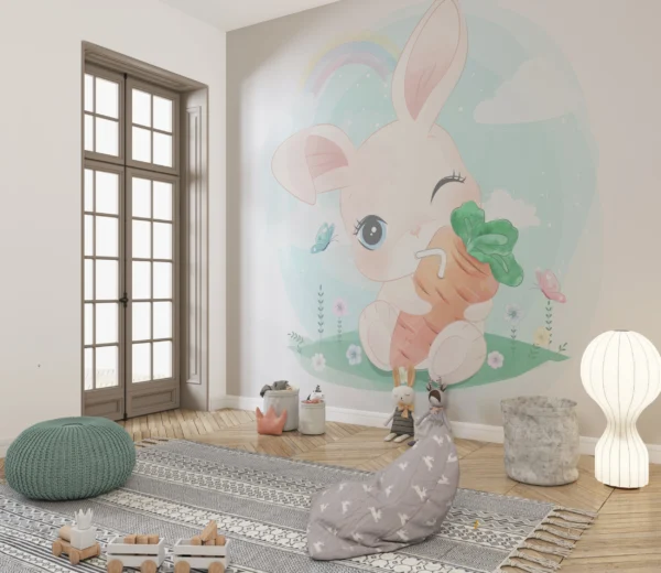 Papier Peint Floral Moderne Épuré Beige Poudré – Gallery