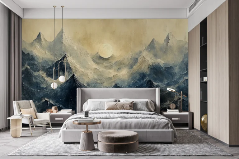 Papier Peint Floral Romantique Vert d’Eau – Main