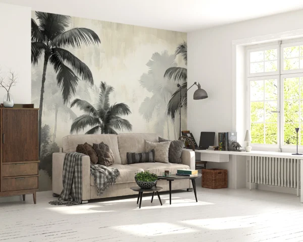 Papier Peint Floral Scandinave Beige Apaisant – Gallery