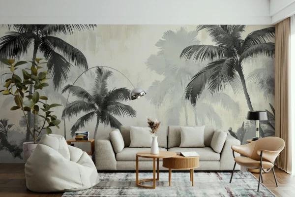 Papier Peint Floral Scandinave Beige Apaisant – Gallery