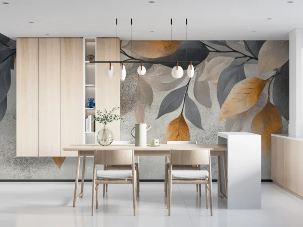 Papier Peint Floral Scandinave Beige Apaisant – Main