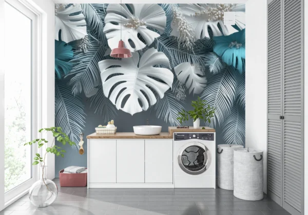 Papier Peint Floral Vintage Chic Beige et Vert – Gallery
