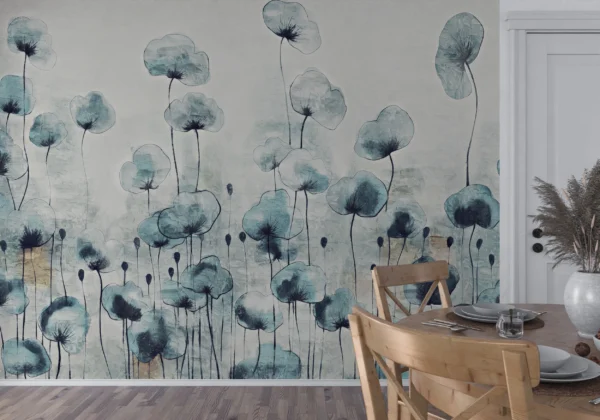 Papier Peint Floral Vintage Élégant Apaisant – Gallery