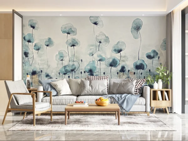Papier Peint Floral Vintage Élégant Apaisant – Gallery