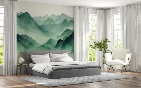 Papier Peint Forêt Stylisée Scandinave Épuré Beige – Gallery