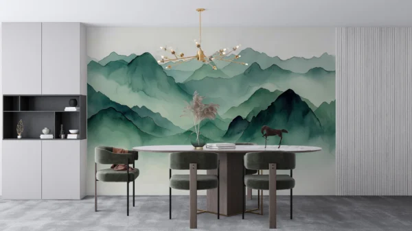 Papier Peint Forêt Stylisée Scandinave Épuré Beige – Gallery