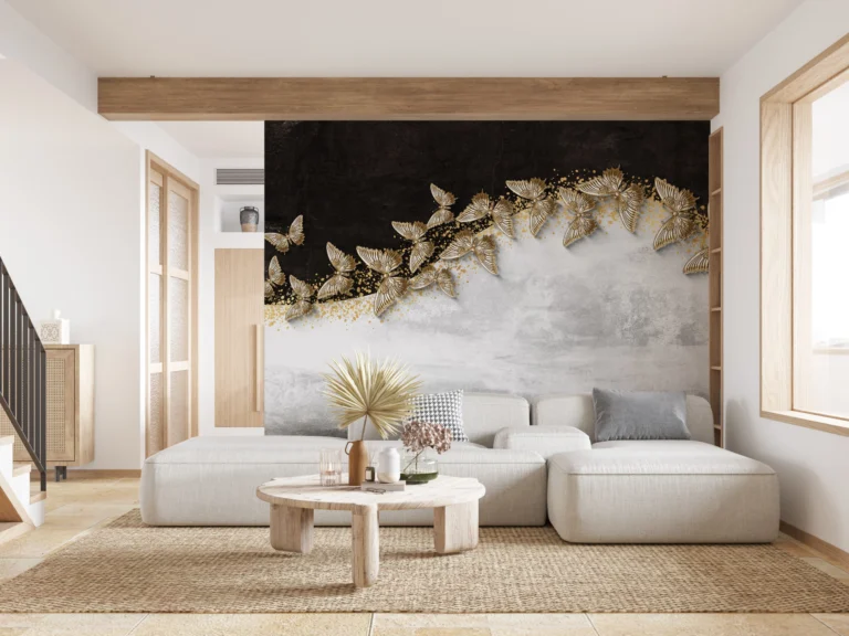 Papier Peint Géométrique Abstrait Moderne Beige – Main