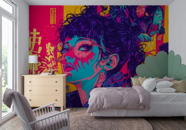 Papier Peint Manga Pop Art Anime Multicolore Vibrant – Gallery