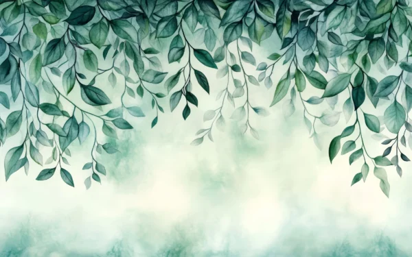 Papier Peint Minimaliste Scandinave Arbres Stylisés – Wallpaper