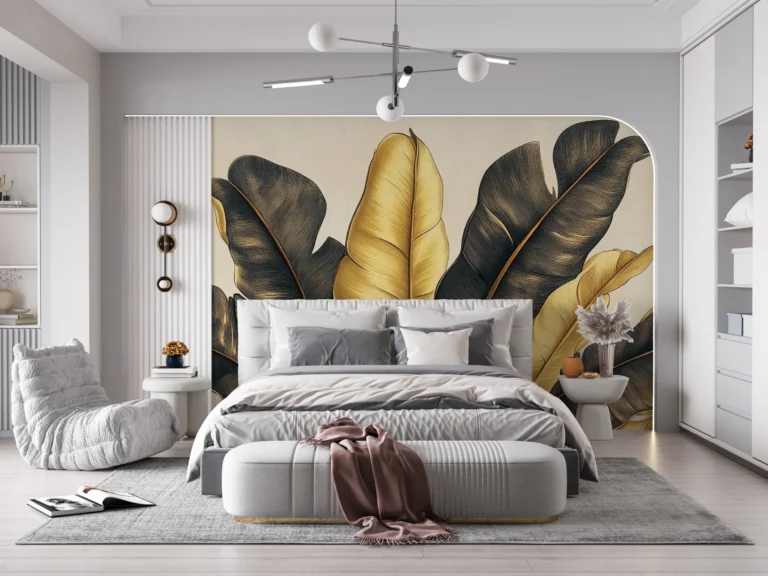 Papier Peint Naturel Végétal Apaisant Beige Clair – Main