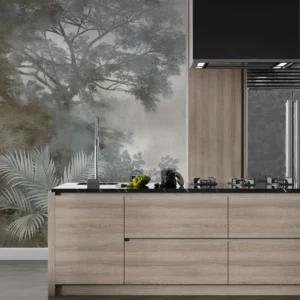 Papier Peint Jungle Tropicale Brume Matinale Atmosphère Mystérieuse