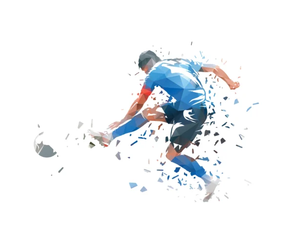 Papier Peint Sportif Runner Explosion Géométrique Bleu Rouge – Wallpaper