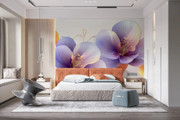 Papier Peint Tropical Contemporain Palmiers Beige – Gallery