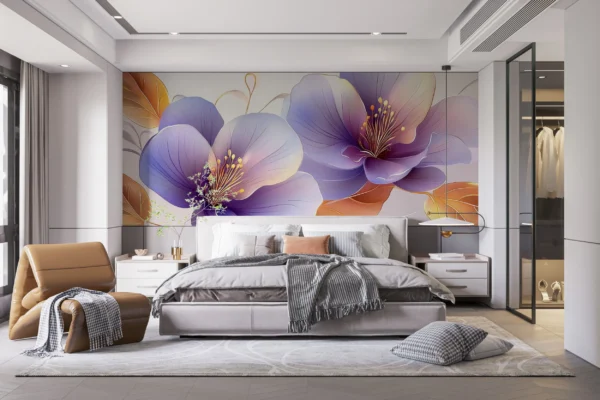Papier Peint Tropical Contemporain Palmiers Beige – Gallery