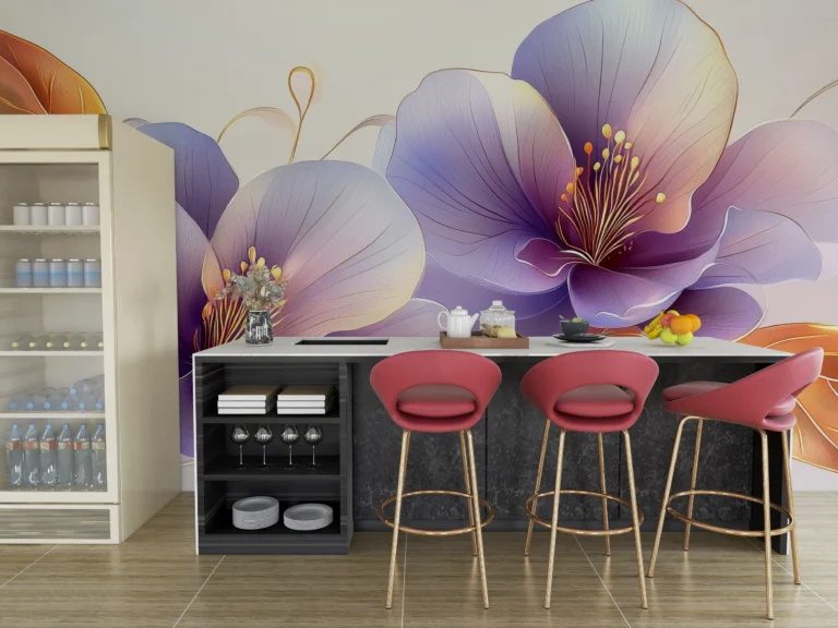 Papier Peint Tropical Contemporain Palmiers Beige – Main