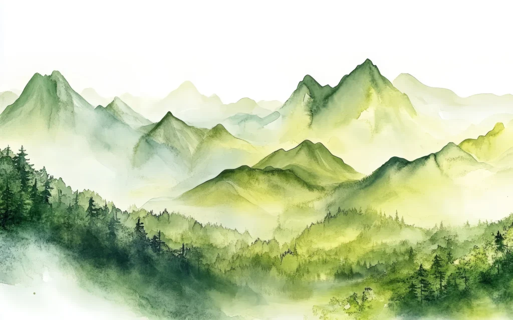 Papier Peint Végétal Contemporain Vert Apaisant – Wallpaper