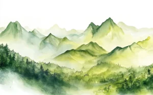 Papier Peint Végétal Contemporain Vert Apaisant - Wallpaper - AURAMUR Papier Peint Végétal Contemporain Vert Apaisant – Wallpaper
