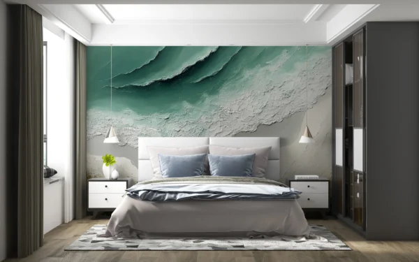 Papier Peint Végétal Contemporain Vert d’Eau – Gallery