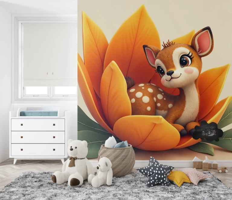 Papier Peint Végétal Moderne Naturel Vert Olive – Main