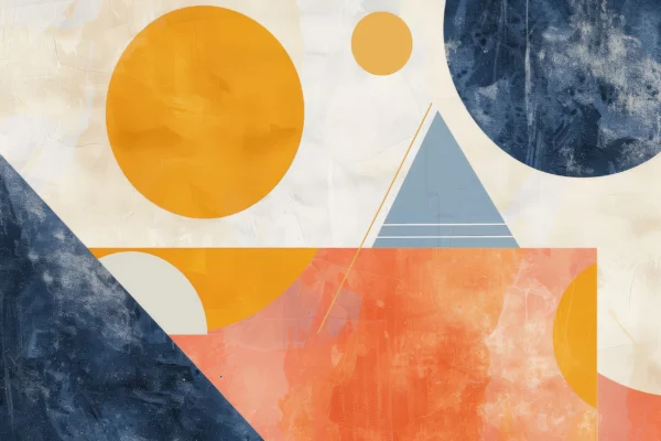 Papier Peint Abstrait Géométrique Coucher de Soleil Moderne – Wallpaper