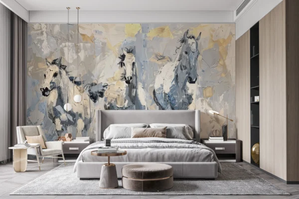 Papier peint chevaux artistiques style peinture à l’huile contemporaine – Gallery