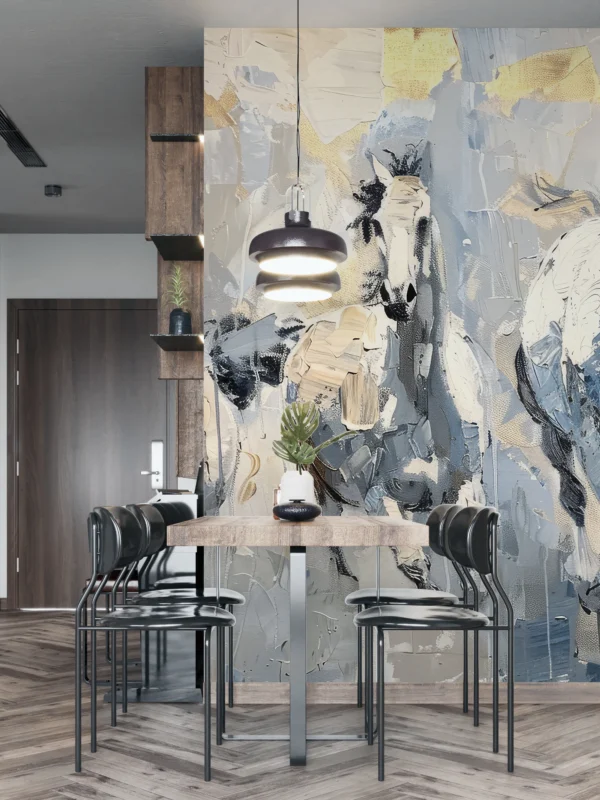 Papier peint chevaux artistiques style peinture à l’huile contemporaine – Gallery