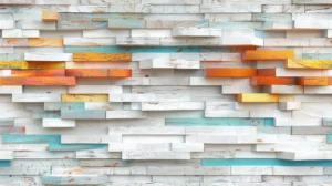 Papier Peint Effet Bois Coloré Relief Tridimensionnel Moderne - Wallpaper - AURAMUR Papier Peint Effet Bois Coloré Relief Tridimensionnel Moderne – Wallpaper